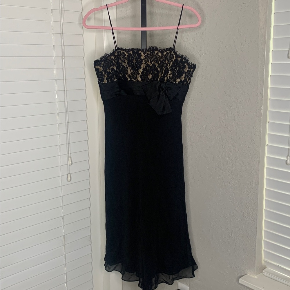 Y2K vintage Anne Klein floral lace silk whimsical Dress size 6